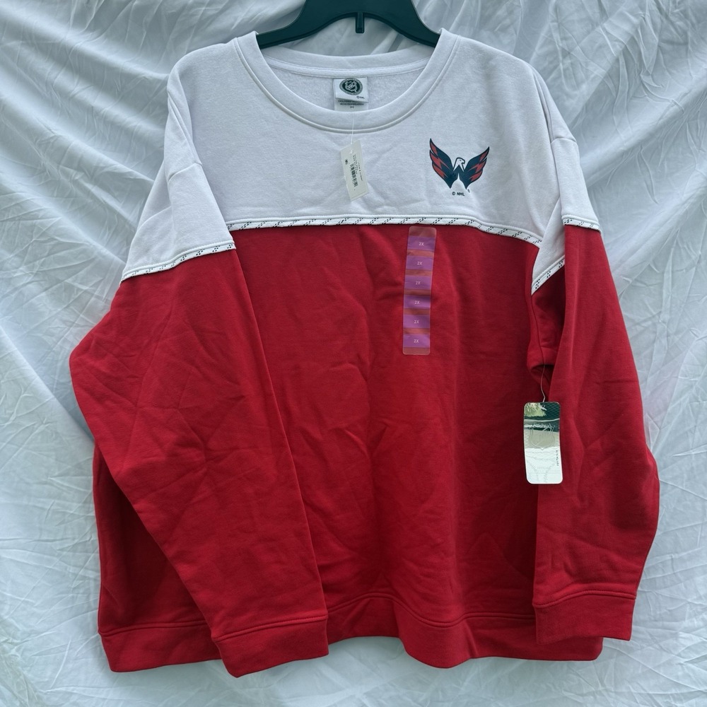 NHL Washington Capitals Hockey Crew Neck Size 2X Large‎ NWT Women's